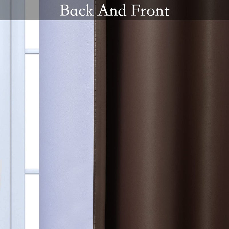 SimpleHome Ombre Room Darkening Curtains for Bedroom, Light Blocking Gradient Grey White to Brown Thermal Insulated Grommet Window Curtains/Drapes for Living Room,2 Panels, 52x84 inches Length - Image 3